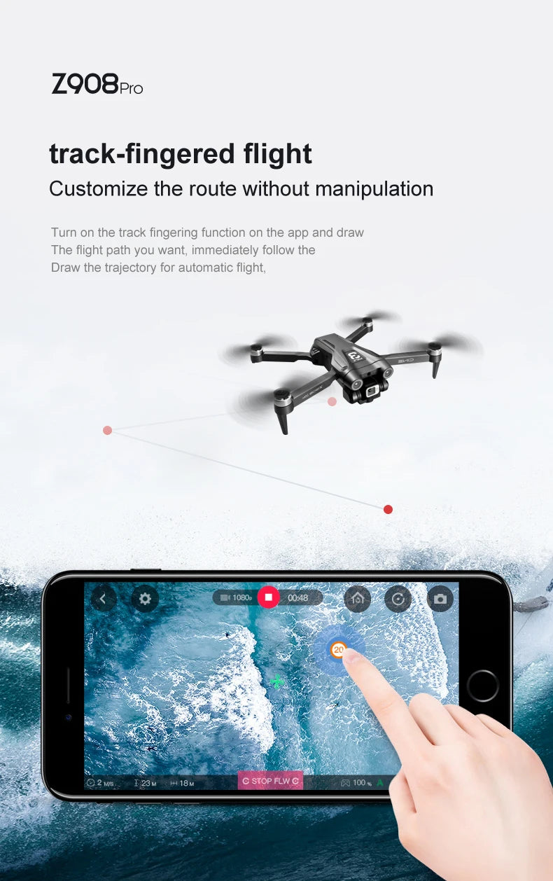 Z908Drone 4k professional rc free shipping dji mini Gps fpv camera Most sold jjrc camera drone 2024 long distancecopter drone